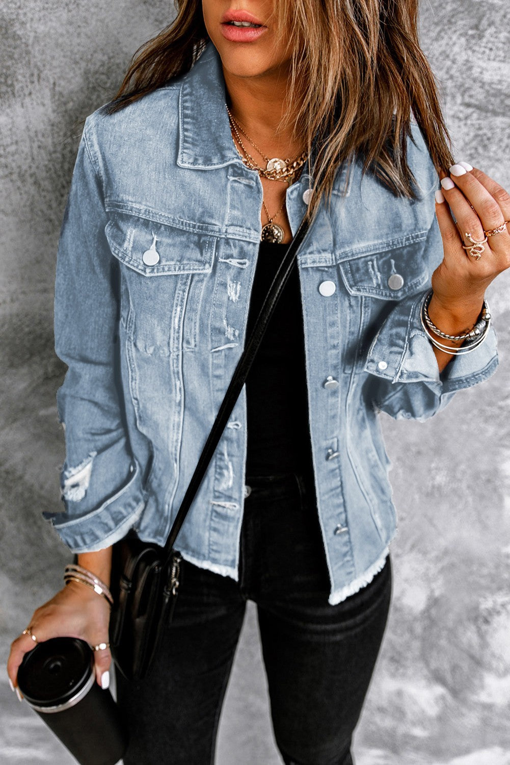 Distressed Jean Jacket